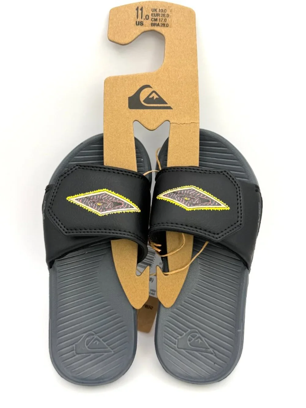 Quiksilver Bright Coast Adjust Boys Black Slide Sandals Little Kid US 11 NWT
